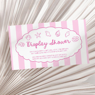 Roze Whimsical Schelp Baby Shower Weergave Douche Informatiekaartje