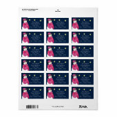 Roze Whimsical Snowman Designer Etiket (Full Sheet)