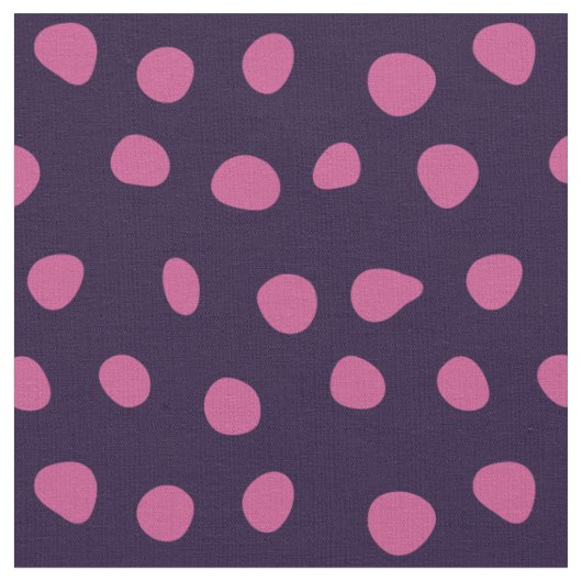 Roze Whimsical-Stippen op Paars Stof (Close Up)