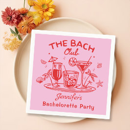 Roze Whimsical Strand Cocktail Meidenavakantie Servet