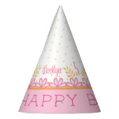 Roze Whimsical Sweet 5th Birthday Party Pet Feesthoedjes (Links)