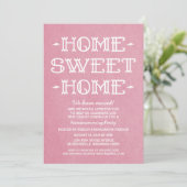 Roze Whimsical Sweet Home Housewarming Party Kaart (Staand voorkant)