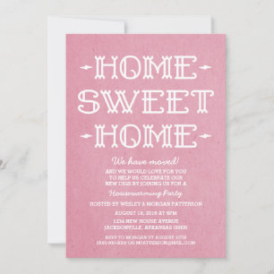 Roze Whimsical Sweet Home Housewarming Party Kaart