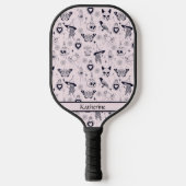 Roze Whimsigoth Hekserig Patroon Aangepaste Naam Pickleball Paddle (Voorkant)