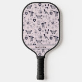 Roze Whimsigoth Hekserig Patroon Aangepaste Naam Pickleball Paddle (Achterkant)