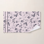 Roze Whimsigoth Hekserige Patroon Aangepaste Naam Handdoek (Handdoek)