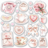 Roze Whimsy Stickerblad Sticker (Voorkant)