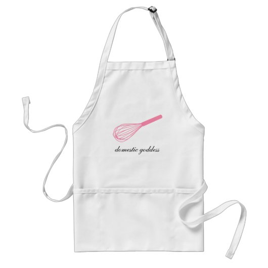 Roze Whisk Domestic Goddess Apron Standaard Schort (Voorkant)
