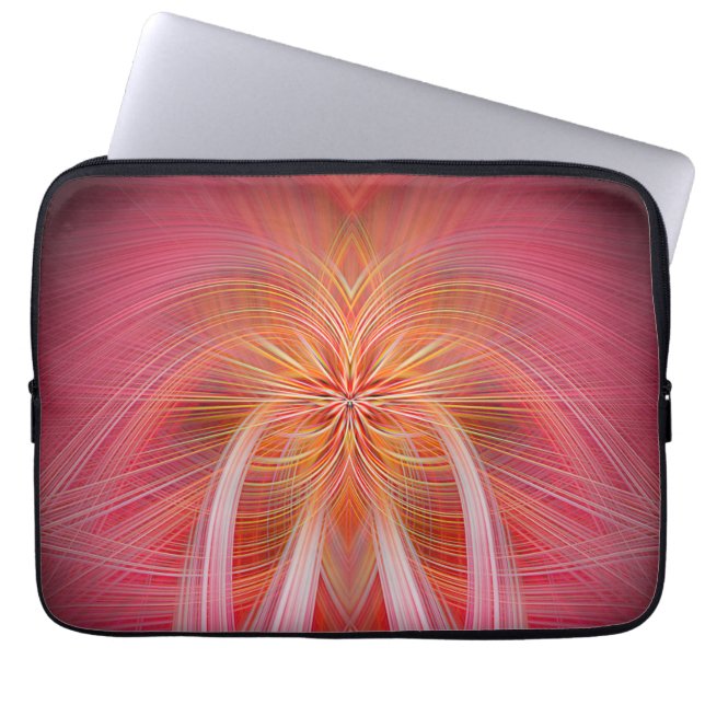 Roze whiskers laptop sleeve (Voorkant)