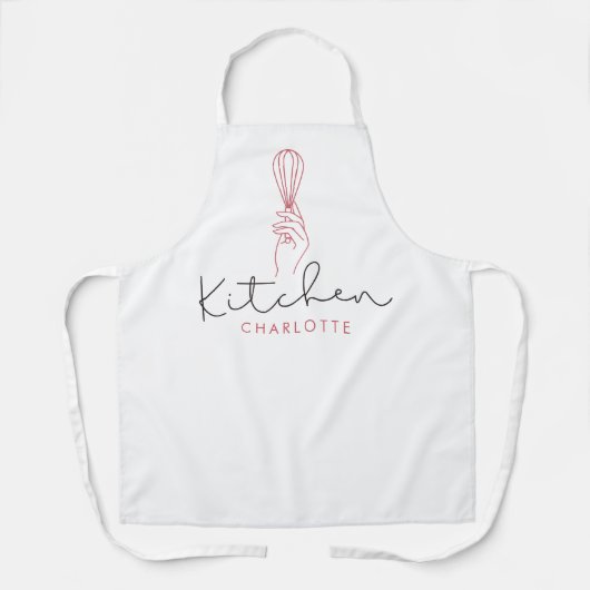 Roze whisky moderne keuken schort (Voorkant)