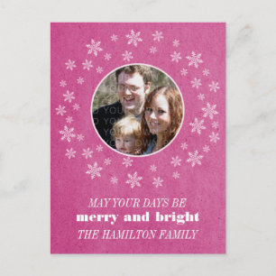 Roze whisky Snowflakes Foto Briefkaart