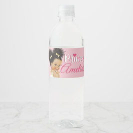 Roze | White Afro Princess Ballerina Baby Girl Waterfles Etiket