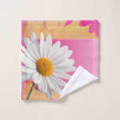 Roze White Daisy Floral Bathroom Towel sets Bad Handdoek (Wasdoekje)