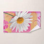Roze White Daisy Floral Bathroom Towel sets Bad Handdoek (Handdoek)