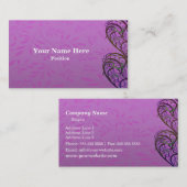Roze White Damask Visitekaartje (Voorkant / Achterkant)