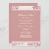 Roze White Floral Trunk Party Invitation Kaart (Voorkant / Achterkant)
