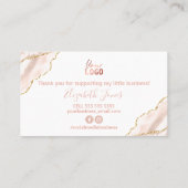 Roze White Gold Agate Hartelijk dank voor uw aanko Visitekaartje (Achterkant)