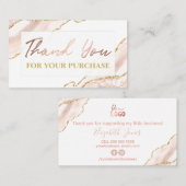 Roze White Gold Agate Hartelijk dank voor uw aanko Visitekaartje (Voorkant / Achterkant)