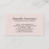 Roze White Hanger Mode Stylist Visitekaartje (Achterkant)