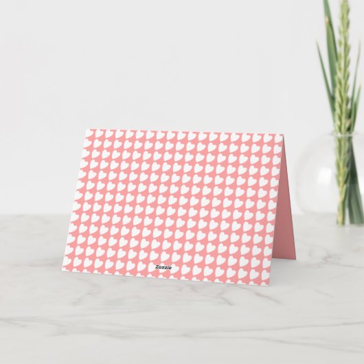 Roze White Heart Merry-kerstfoto Feestdagen Kaart (Achterkant)