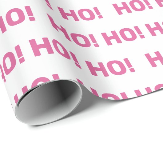 Roze White Ho Ho Kerstfeestdag Cadeaupapier (Rol Hoek)