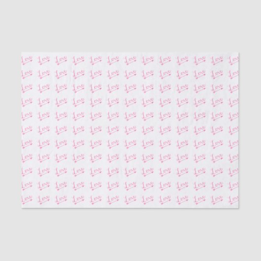 Roze & White Love Arrow-Valentijnsdag Tissuepapier (Voorkant)