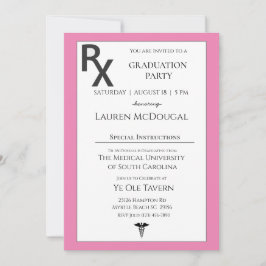 Roze White Medical Prescription Pad Afstuderen Kaart