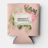 Roze & White Rose Bouquet Birthday Koelbox Blikjeskoeler (Voorkant)