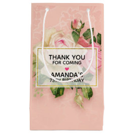 Roze & White Rose Bouquet Dank je Klein Cadeauzakje