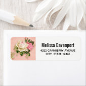 Roze & White Rose Bouquet Etiket (Insitu)