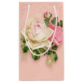 Roze & White Rose Bouquet Klein Cadeauzakje (Achterkant)