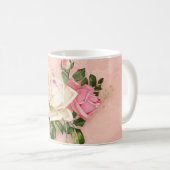 Roze & White Rose Bouquet Koffiemok (Voorkant rechts)