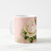 Roze & White Rose Bouquet Koffiemok (Voorkant links)
