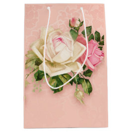 Roze & White Rose Bouquet Medium Cadeauzakje