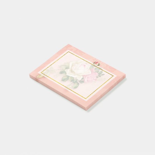 Roze & White Rose Bouquet Post-it® Notes (Schuin)