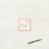 Roze & White Rose Bouquet Post-it® Notes (Op bureau)