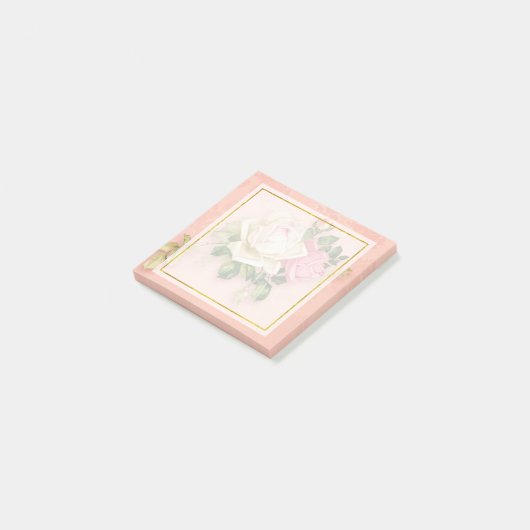 Roze & White Rose Bouquet Post-it® Notes (Schuin)
