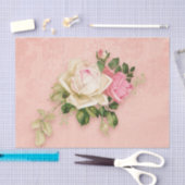 Roze & White Rose Bouquet Tissuepapier (Craft)