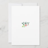 Roze & White Rose Wedding Invitation Kaart (Achterkant)