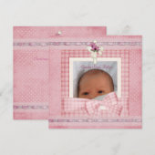 Roze White Silver Photo Cross Baptisme Christening Kaart (Voorkant / Achterkant)
