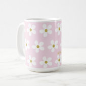 Roze White Simple Daisy Gold Personal Koffiemok (Voorkant links)