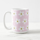 Roze White Simple Daisy Gold Personal Koffiemok (Links)