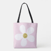 Roze White Simple Daisy Gold Personal Tote Bag (Achterkant)