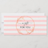 Roze White Stripes Business Gift Certificate (Voorkant)