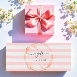 Roze White Stripes Business Gift Certificate