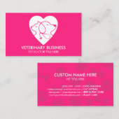 Roze White Veterinary Paw Pet Doctor Animal Visitekaartje (Voorkant / Achterkant)