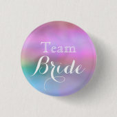 Roze White Wedding Team Bride Button (Voorkant)