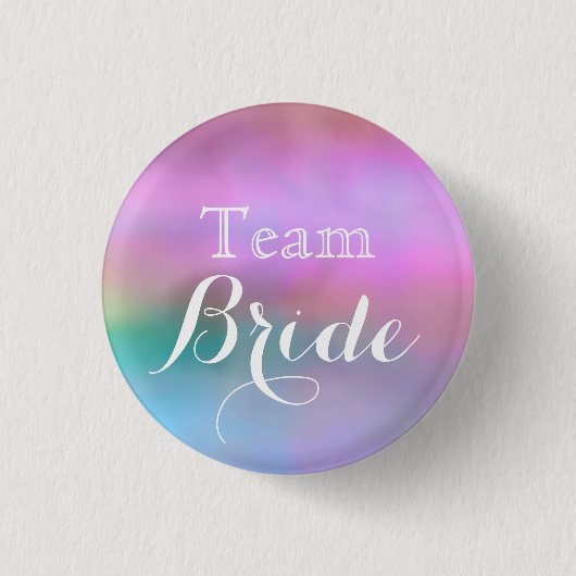 Roze White Wedding Team Bride Button (Voorkant)