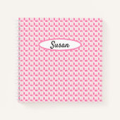 Roze White Woven Checkbullet Journal Notitieboek (Voorkant)