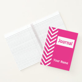 Roze & White Zigzag Chevron Pattern Journal Notitieboek